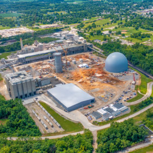 Construction drone photography